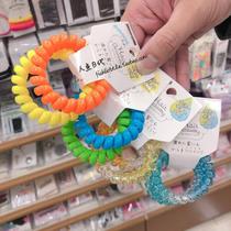 Spot 2 PCs Japanese purchase fluorescent candy color phone line Hairband elastic rubber band hair rope head rope