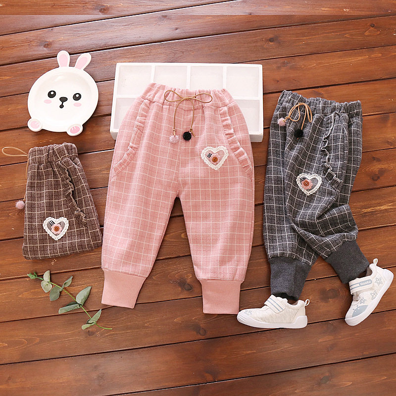Female Baby Spring Dress Pants 2022 New Baby 1-4 Year Old 3 Children Fit Pants Pure Cotton Polo Loose Bunch Foot Casual Pants