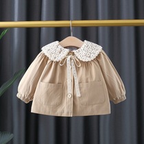 Girls spring windbreaker new style 0 to 4 years old 3 babies 2 weeks spring and autumn baby children pure cotton Korean style jacket trendy