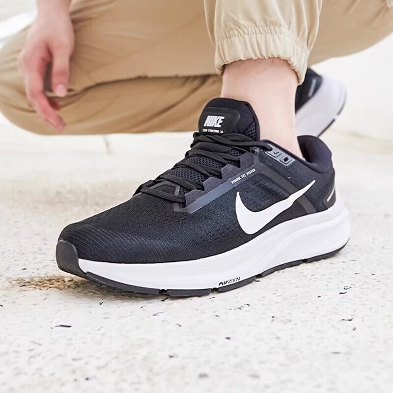 Nike/Nike Zoom Structure 24 Casual Sports Low-Top Black and White Running Shoes Da8535-001