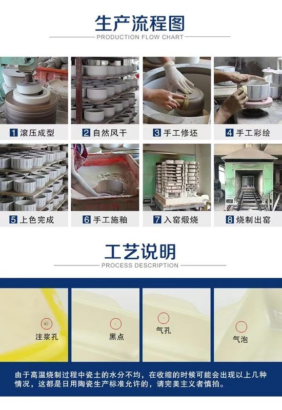 4,5 inch chân cao bằng gốm bát canh bát Trung Quốc sáng tạo bộ đồ ăn lễ hội gia đình khách sạn để vận chuyển