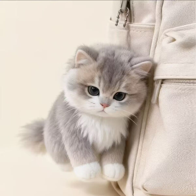 Little Red Book's Same Style Super Cute Silver Gradient Kitten Plush Pendant Healing Keychain Backpack Decoration Gift Little Red Book's Same Style Super Cute Silver Gradient Kitten Plush Pendant Healing Keychain Backpack Decoration Gift