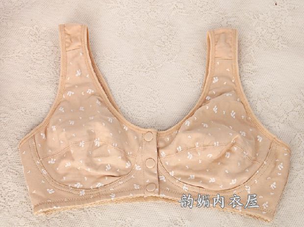 Phụ nữ trung niên Thể thao và giải trí Cotton trung niên vest khóa trước không có vòng thép Phần áo ngực mỏng ao cup nguc