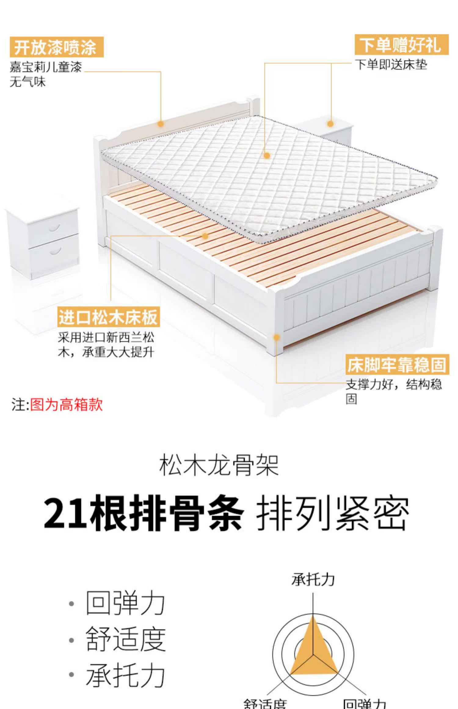 Giường gỗ nguyên khối tối giản hiện đại 1,8 m giường đôi chính phòng ngủ 1,5 m lưu trữ 1,2m giường đơn kinh tế - Giường giường gỗ gõ đỏ