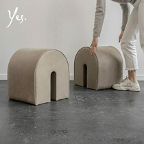 Ruifu furniture ins designer Wabi-sabi style fashion net red arched low stool Simple small pier sofa shoe stool