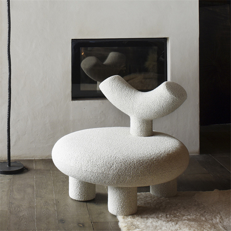 Net red lamb velvet sofa designer single chair small family Nordic children's low stool modern simple stool