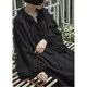 However, the wind original design little black dress retro girl dark black Yamamoto dress female new spring and autumn skirt