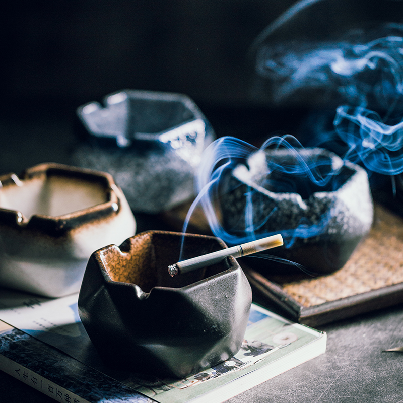 Day Style Fashion Ceramic Tobacco Ashtray Retro Tea Table Hotel Dining Room Smoking Vat Home Office Big Smoker Smoker