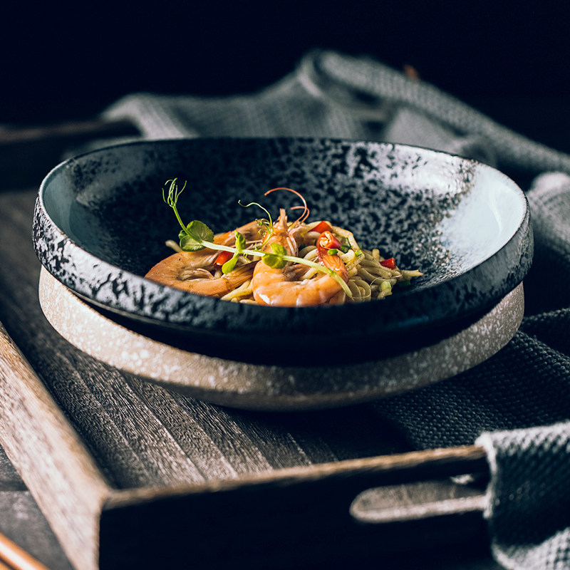 Thick and good-looking plate deep covets Porcelain Disc Creative Disc Day Type Irregular ceramic disc Dish Dining tray Dining Hall Dishes