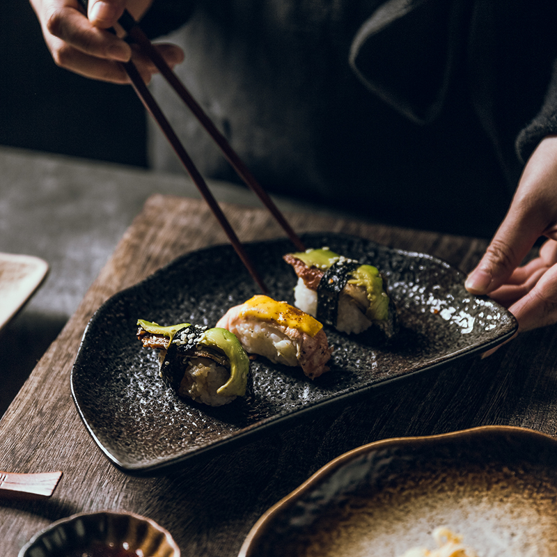 Creative half-moon dishes day style and wind cutlery ceramic tray flat tray dishes Dining Room Hotel Refreshment Dish Snack Tray