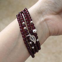Garnet 4mm ball necklace bracelet W
