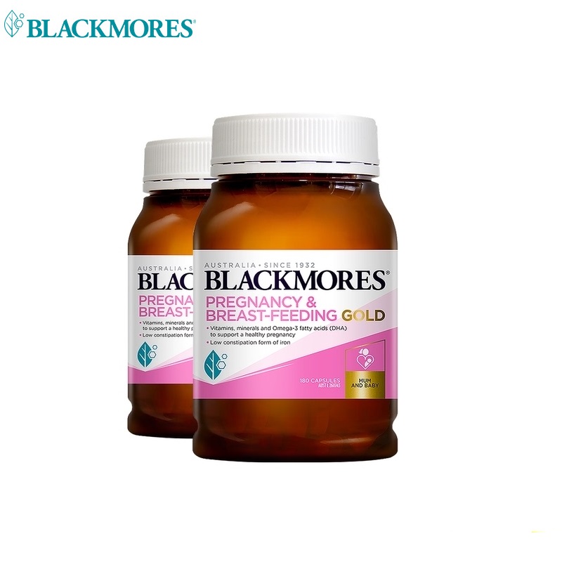 BLACKMORES澳佳宝叶酸片黄金营养复合维生素180粒*2瓶DHA补充孕期