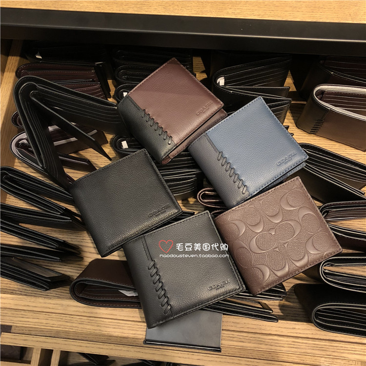 Edame American COACH COACH COACH F75101 74993 Men's Short with ID Holder Wallet