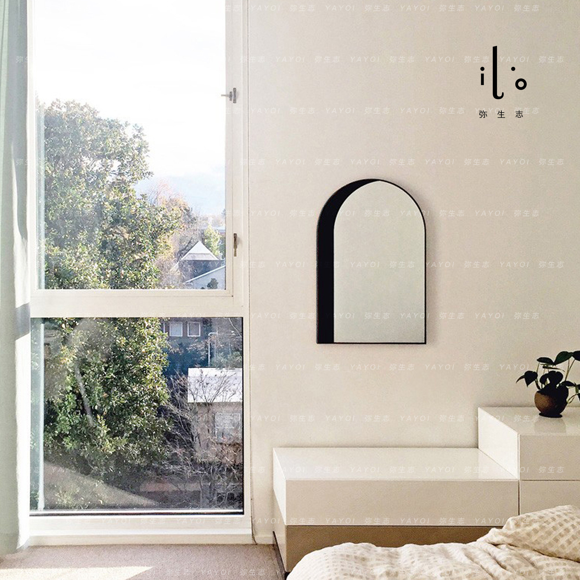 (Sold out)Yayoi Chi Nordic net red Arch mirror Shadow mirror Cloakroom Floor-to-ceiling full-length mirror