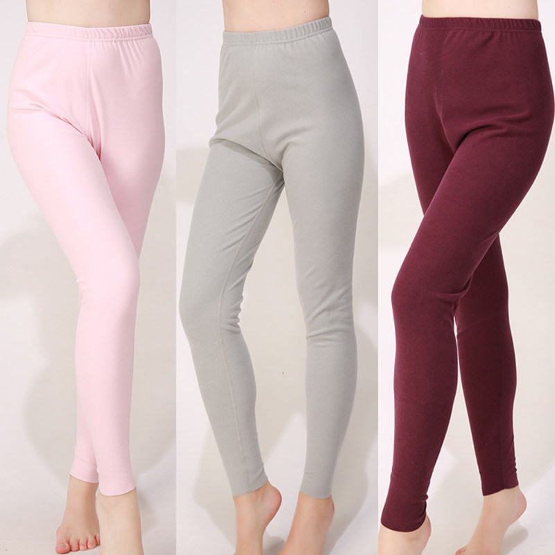 Duvet Spontaneous Heat Warm Pants Thin middle aged sanitary pants Women beat bottom Garage overweight overweight pants cotton pants autumn winter