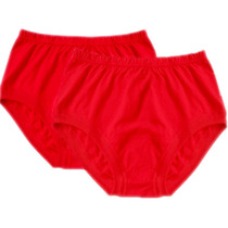 Middle-aged mens underwear Womens underwear pure cotton red underwear Loose plus fat plus size fat pants triangle