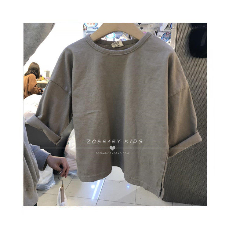 Zoebaby Korean Children's Clothing Men's and Women's Baby Soft Simple and Versatile Basic T Spring and Autumn - Taobao