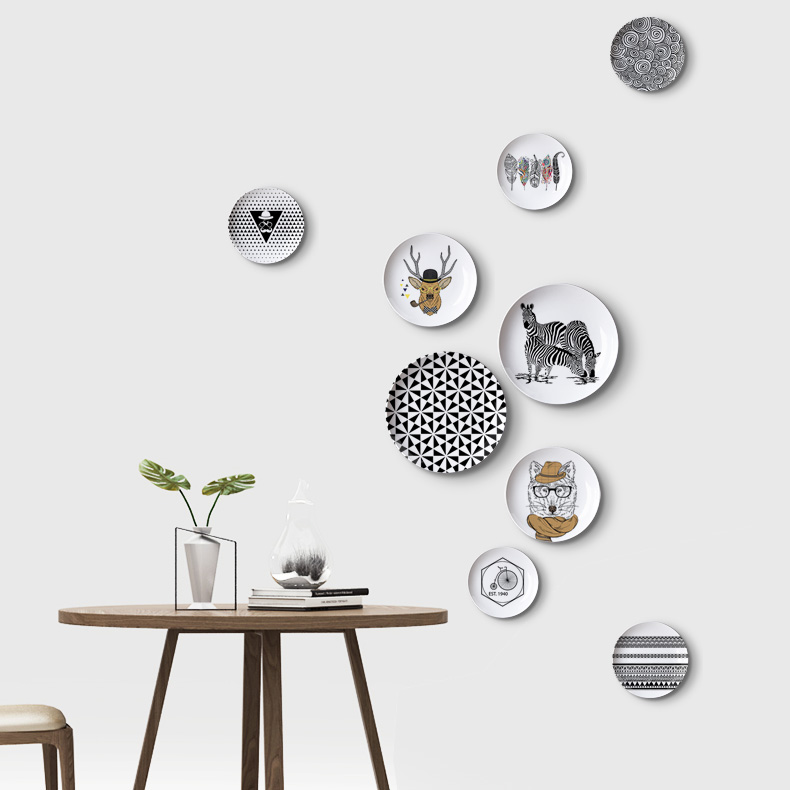 Nordic Wind Personality Creative Hanging Disc Wall Decoration Dining Room Wall Wall Decoration Living Room Wall Plate Hanging Decoration Wall Decoration