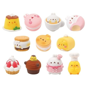 Spot Korea Molang tráng miệng bánh thỏ pudding gà nhỏ màu vàng dễ thương búp bê tay mù hộp trang trí thực phẩm chơi - Capsule Đồ chơi / Búp bê / BJD / Đồ chơi binh sĩ