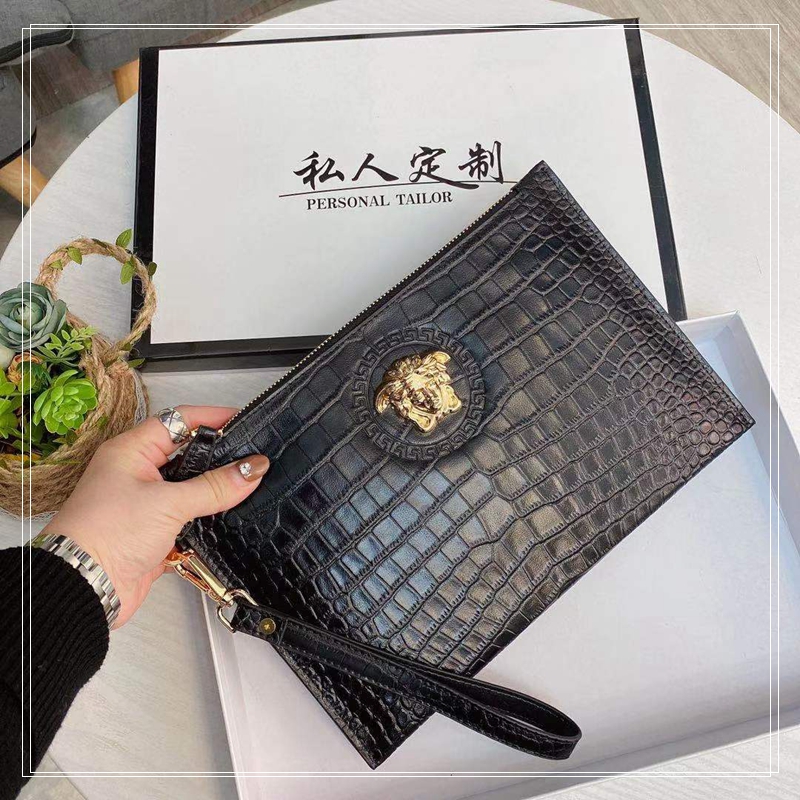 Men's handbag leather trend casual clutch men's Korean version of soft leather large-capacity youth clutch bag envelope bag trend - Taobao