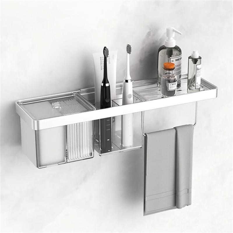 Toilet wall-mounted shelf Bathrooms Bathroom Wash Bench Supplies Large Fully Contained Racks Washroom Free of perforated finishing racks-Taobao
