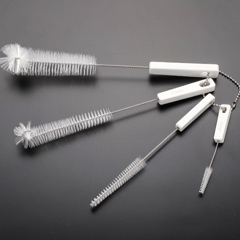Japanese Long-Handled Spout Brush, Baby Bottle Nipple Small Hole Cleaning Brush, Narrow Mouth Teapot Spout Hard Bristle Brush, Large and Small Set