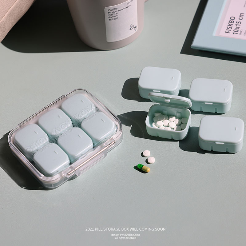 Sealed Kit Bilayer Moisture-proof portable pill Packing Case 7 Days Travel Carry-on small number of drugs Sub-medicine-Taobao