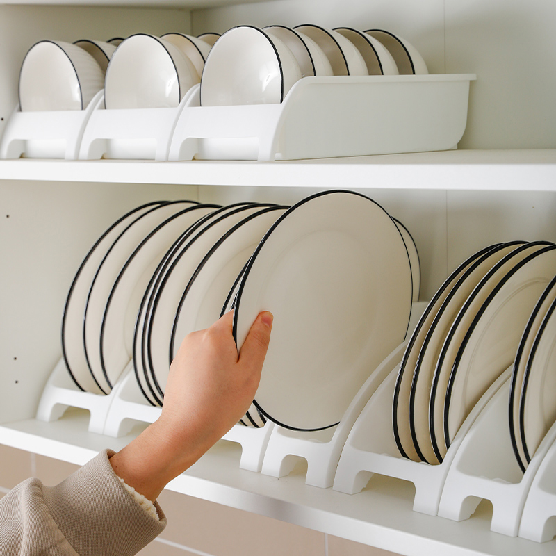 Japan Import Bowl tray Dish Shelf Kitchen Cabinet Dish Drain shelf Vertical Plastic Placing Bowl Rack-Taobao