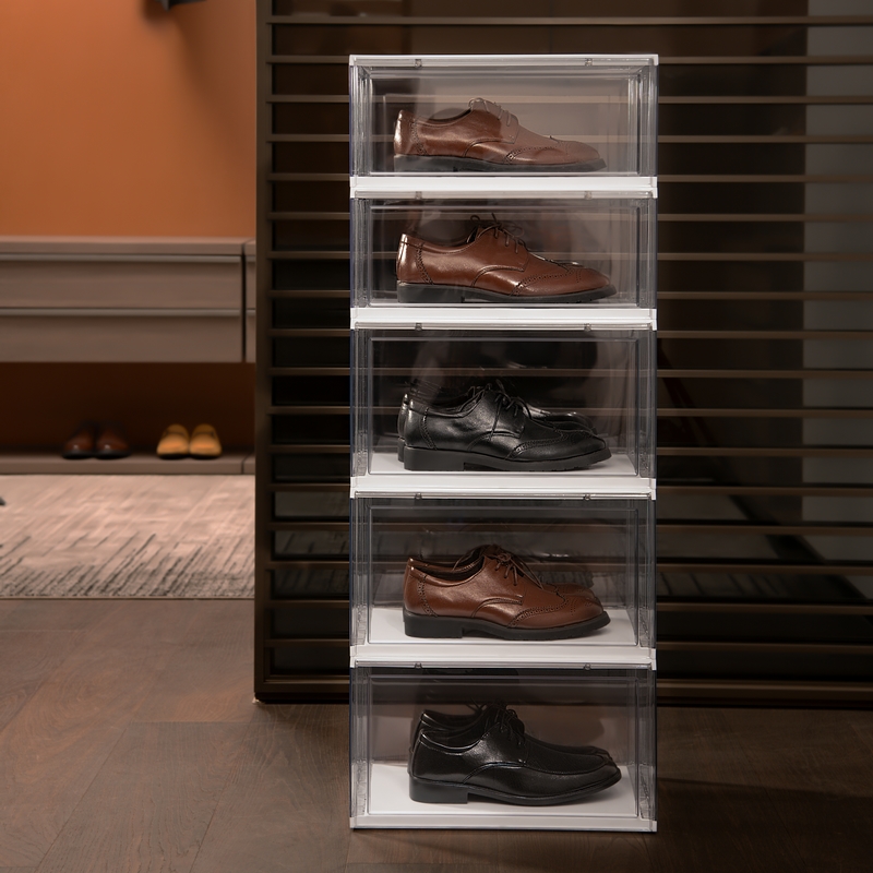 PET thickened shoe box transparent plastic shoes containing box shoe cabinet shoe holder boots bag handbag handholding shelf-Taobao