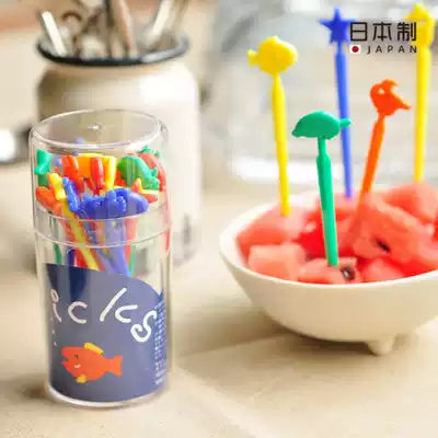 Japan imported creative children's fruit label Cute cartoon dessert dessert fork Cake sushi fork 20pcs
