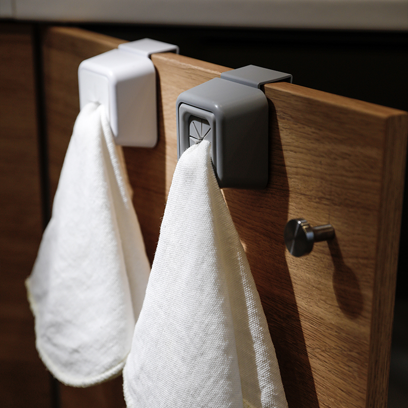 Japanese No-Drill Towel Holder, Creative Magnetic Hand Towel Storage Rack, Kitchen Cabinet Door Hook