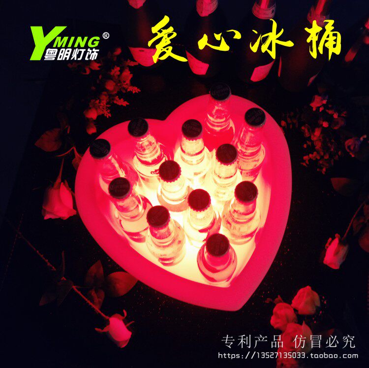 New bar ice bucket creative led charging light acrylic cocktail bucket beer champagne ice bucket