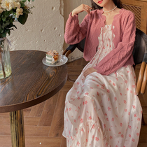 Plum cooked sweet French lace-up sweater cardigan womens 2021 autumn new interior with wooden ear knitted shirt