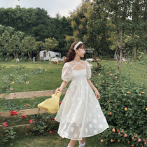 Plum cooked with teenage girl Sensation Jacquard strap Bubbly Sleeves Clot Dress Woman small crowddesign 2022 springtime Andromeda