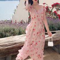 Plum cooked with V-collar foam sleeveless snowspun with dress and feminine temperament collection waist display slim fairy dress