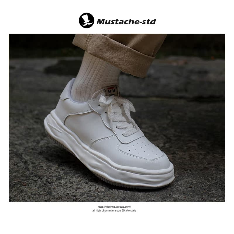 2022 Little crowdsourced retro white board Shoe men's minimalist walking show Street shooting sports thick bottom Air Force One dissolved shoes