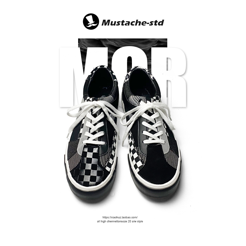 Design sense deconstructs sails with small beard homemade small crowd original fabric splicing with low help sliding board shoes