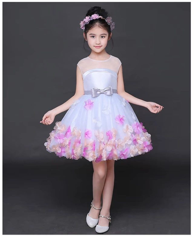 Trẻ em sinh nhật trang phục dạ hội cô gái lớn trai hoa cô gái đám cưới công chúa váy mô hình sàn catwalk trang phục đuôi - Váy trẻ em