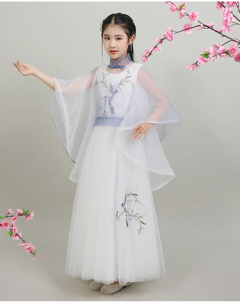 Phong cách Trung Quốc cổ đại cải tiến sườn xám retro cô gái công chúa váy chủ nhà váy cô gái nhỏ guzheng trang phục - Váy trẻ em thời trang thiếu nhi