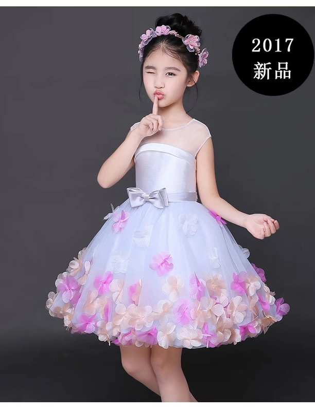 Trẻ em sinh nhật trang phục dạ hội cô gái lớn trai hoa cô gái đám cưới công chúa váy mô hình sàn catwalk trang phục đuôi - Váy trẻ em