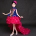 Trẻ em chủ nhà mẫu váy catwalk trình diễn trang phục cô gái công chúa váy trailing tutu trang phục piano - Váy trẻ em váy bé gái Váy trẻ em