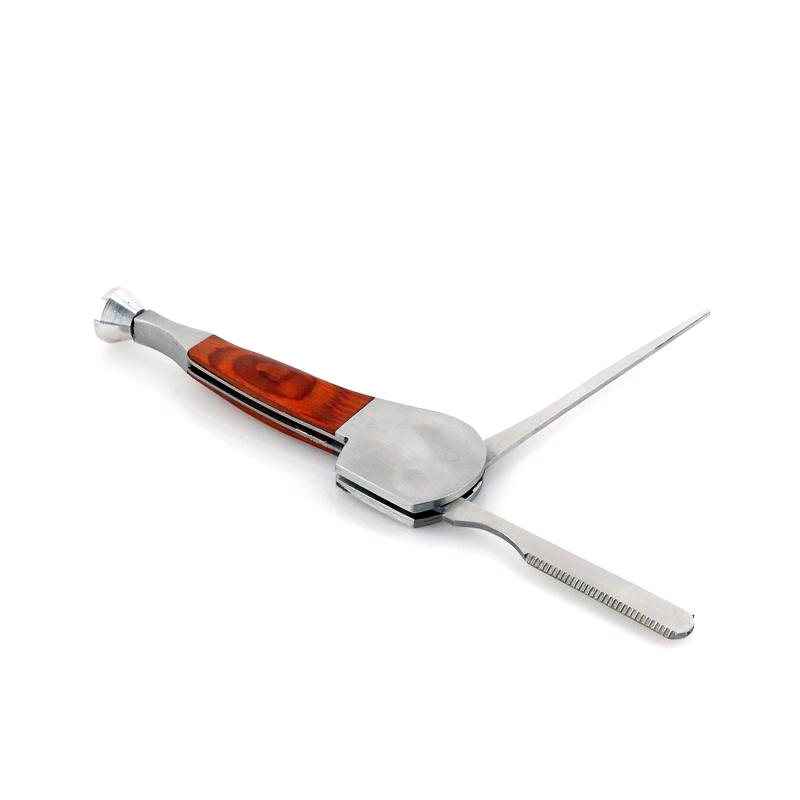 New travel portable domestic red color wood three-in-one cigarette pipe pressure rod through needle scraper tool accessories cigarette knife