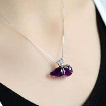 Gift Amethyst Gourd pendant Amethyst pendant Fu Lu Ping An Pendant Necklace Money bag gift pendant