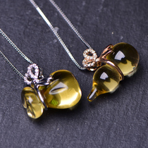 Gift Yellow Crystal Gourd Pendant Yellow Crystal Pendant Fu Road Item Pendant Necklace Money Bag Gift Pendant