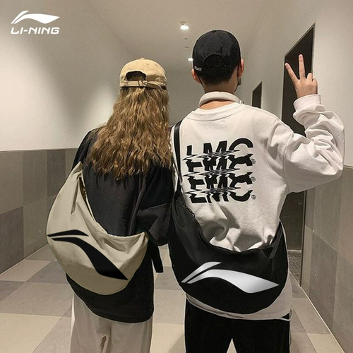 Li Ning, модная вместительная и большая сумка на одно плечо для отдыха для влюбленных, трендовая сумка через плечо, поясная сумка
