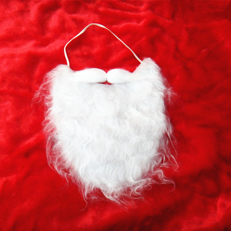 Christmas old man's Christmas old male white beard plays a chemical dress with fake moustache makeup prom props big white beard
