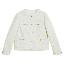 YINER exclusively selects the 2024 new autumn style French style short lightweight rhombus pattern down jacket