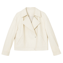 Sheep leather] YINER Yiner exclusively selects 2024 spring new short coat silhouette fashionable leather jacket
