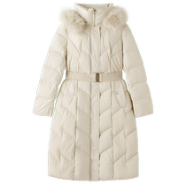 YINER specializes in womens winter removable fox fur collar hooded warm white duck down jacket
