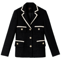 YINER Womens Spring and Autumn Suit Collar Small Tweed Woolen Coat